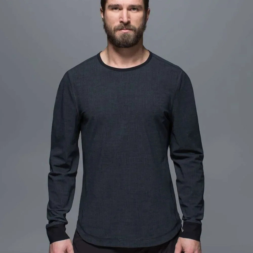 Lululemon Ocean Tech Long Sleeve Scratch That Texture More Deep Coal / Black